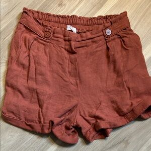 Sienna Sky Women's Rust elastic waist Shorts - Medium